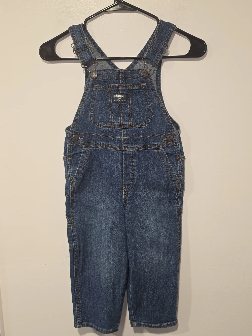 OshKosh B'gosh Classic Dark Wash Denim Overalls Kids Size 4T